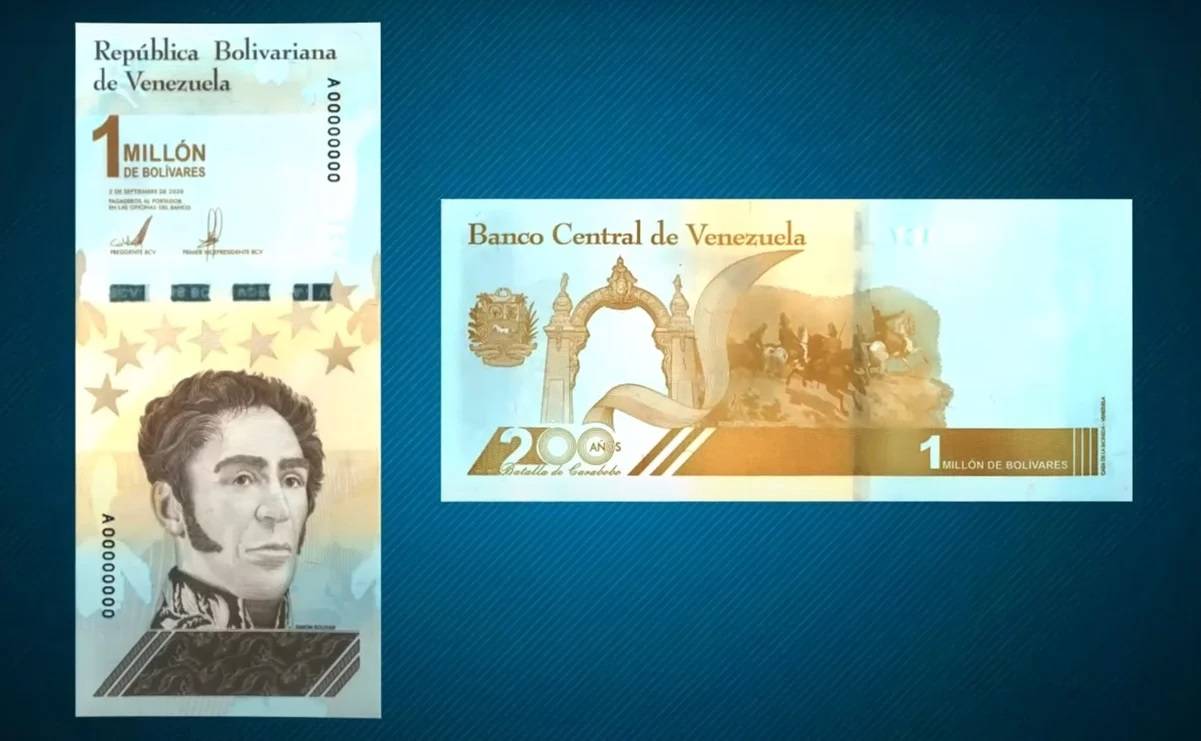El nuevo billete de 1 millón de bolívares circula a partir de hoy en