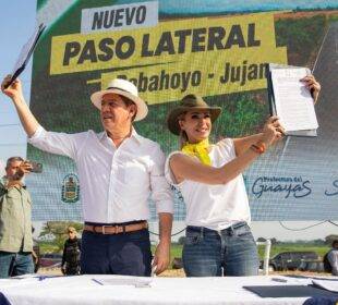 Susana González y Johnny Terán firmaron la construcción del Paso Lateral Jujan-Babahoyo - Noticias de Ecuador