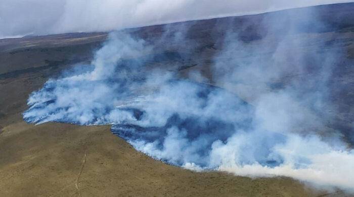 Incendio forestal en la Reserva Ecológica Antisana